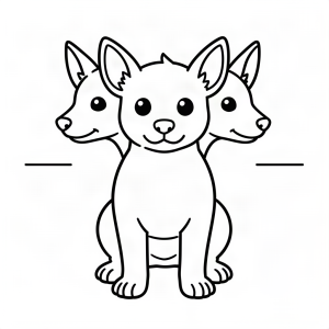 Pui de Cerberus cu trei capete