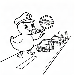 Rățușcă polițist rutier la trecere