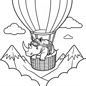 Rinocer aviator în balon