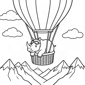 Rinocer aviator în balon