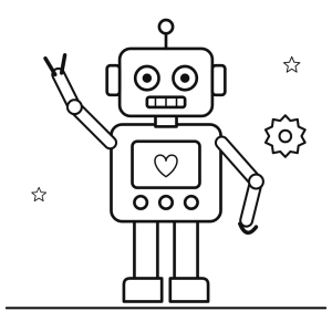 Robot prietenos cu brațe mecanice