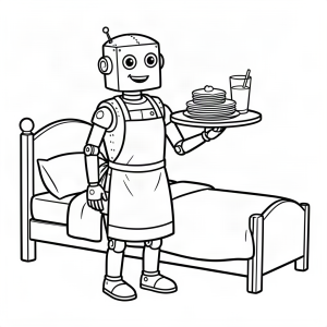 Robot servind micul dejun la pat