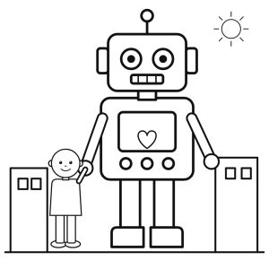 Robot uriaș și copilul, cei mai buni prieteni