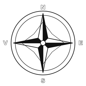 Roza vânturilor: Nord, Sud, Est, Vest