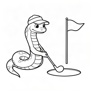 Șarpe jucând golf la gaură