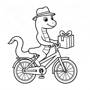 Sarpe poștaș livrând un pachet pe bicicletă