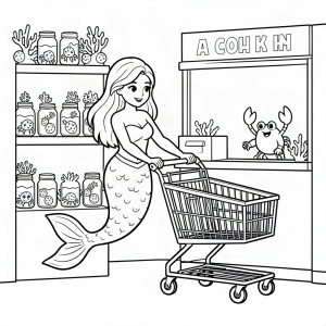 Sirenă la cumpărături în supermarket