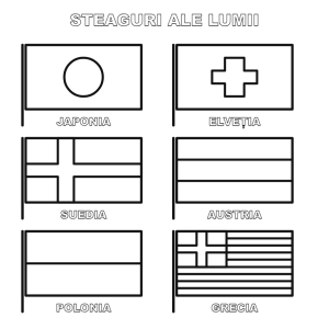 Steaguri ale lumii: Japonia, Elveția, Suedia și altele