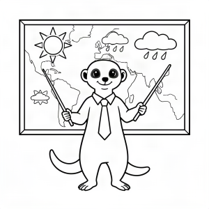 Suricată meteorolog la televizor