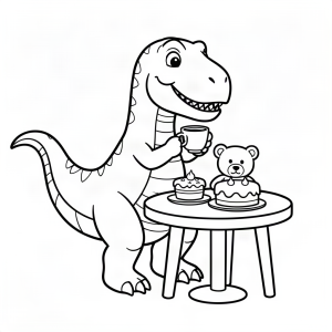 T-Rex la petrecerea de ceai