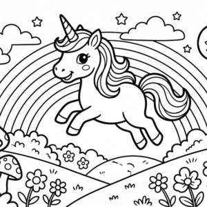 Unicornul Jucăuș și Curcubeul Magic