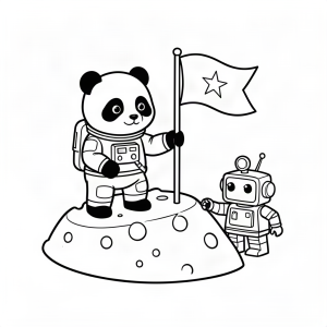 Urs panda astronaut pe Lună