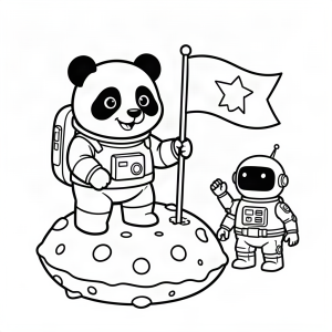 Urs panda astronaut pe Lună