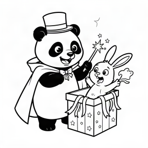 Urs panda magician cu iepuraș