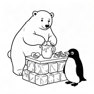 Urs polar vânzând limonadă