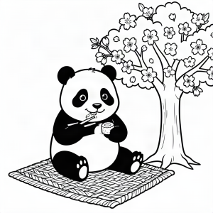 Ursuleț panda la un picnic japonez