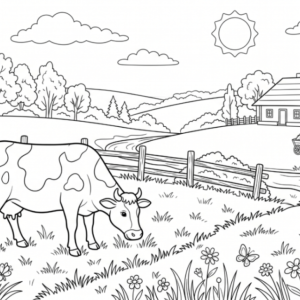 Vaca fericită pe pajiște