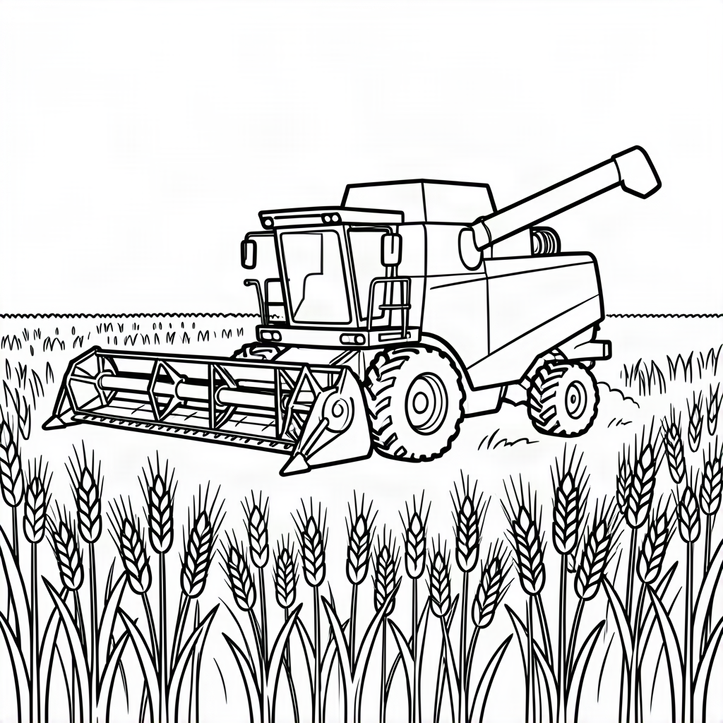 Tractor combină pe câmp
