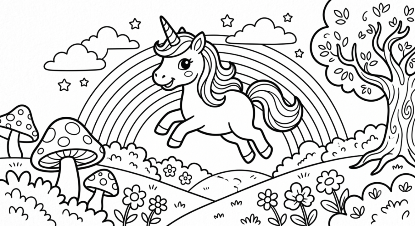 Unicornul Jucăuș și Curcubeul Magic