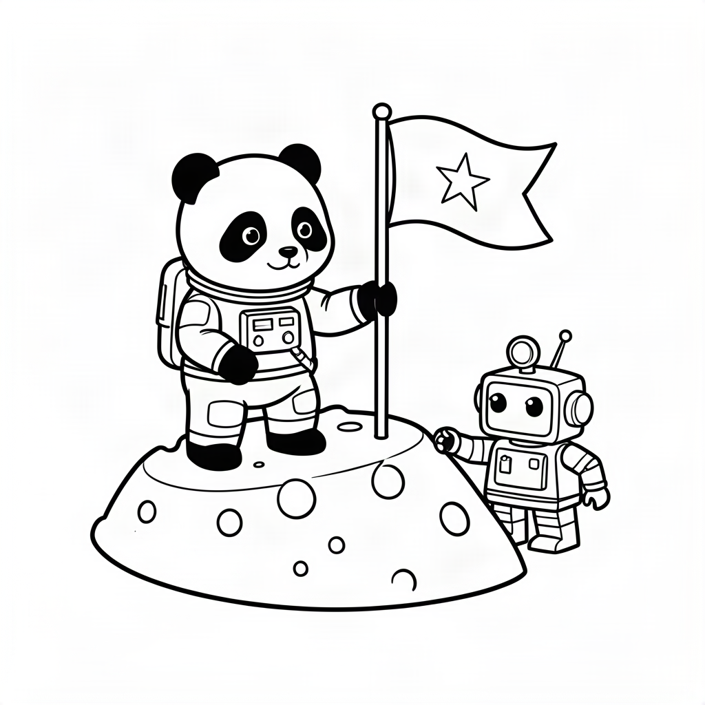 Urs panda astronaut pe Lună