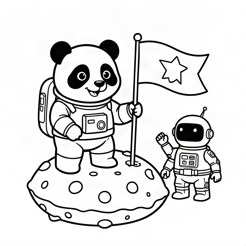 Urs panda astronaut pe Lună