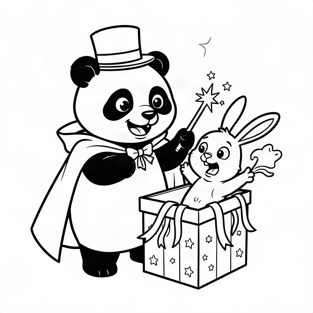 Urs panda magician cu iepuraș