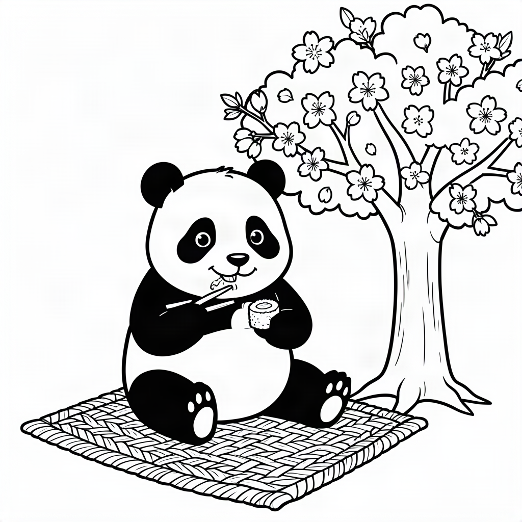Ursuleț panda la un picnic japonez