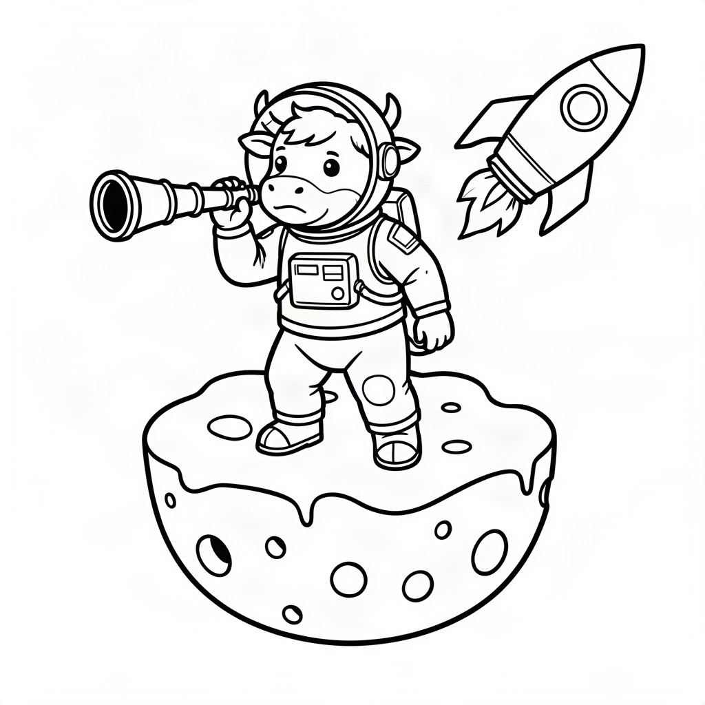 Văcuță astronaut pe luna de brânză